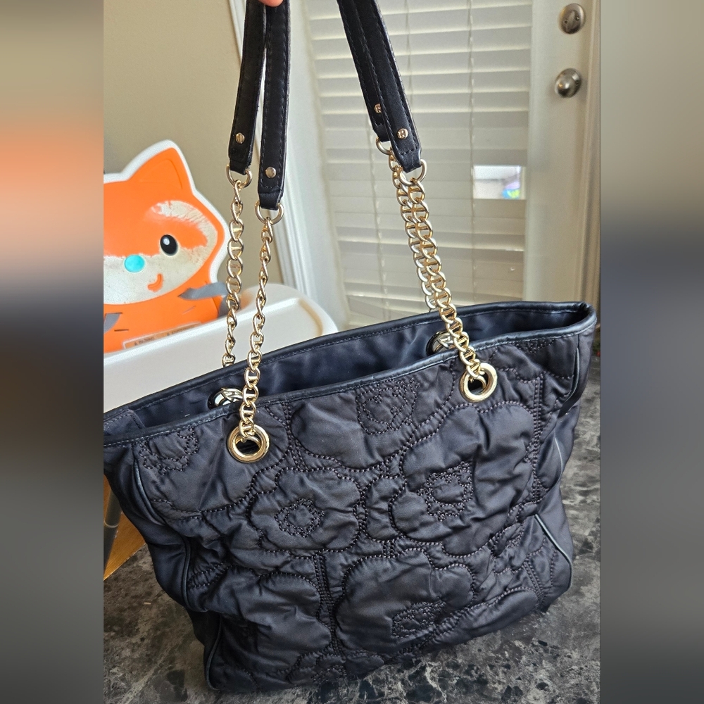 Kate Spade Black Floral Embroidered Shoulder Bag